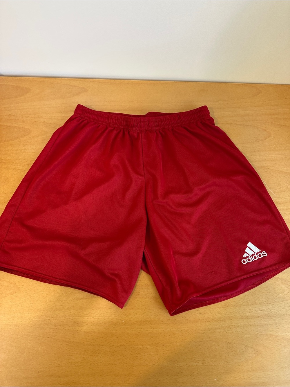 adidas Men’s Red Athletic Training Shorts with White Logo